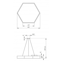 Светильник светодиодный Geometria ЭРА Hexagon SPO-122-B-40K-066 66Вт 4000К 4800Лм IP40 800*800*80 черный подвесной'